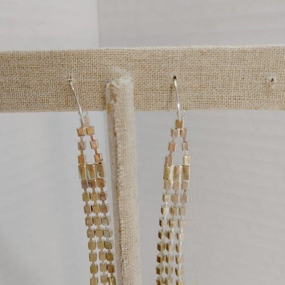 2/$30 Vintage Estate Art Deco Drop Earrings Rhinestone Dangle Silver Tone Bridal - Picture 5 of 5